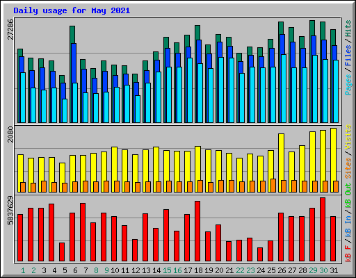 Daily usage for May 2021