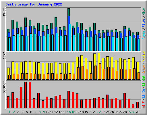 Daily usage for January 2022