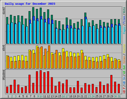 Daily usage for December 2023