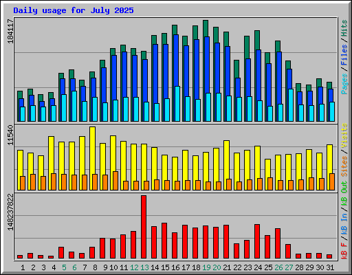 Daily usage for July 2025