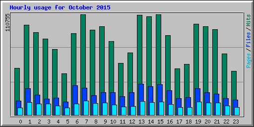 Hourly usage for October 2015