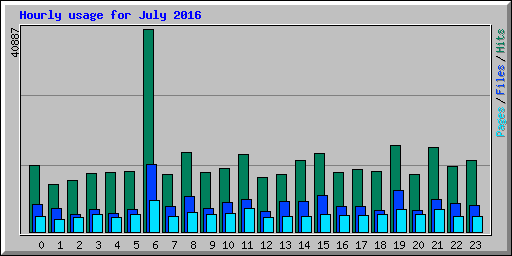 Hourly usage for July 2016
