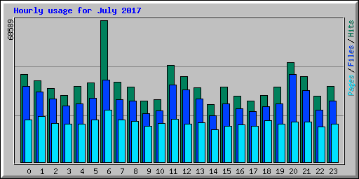 Hourly usage for July 2017
