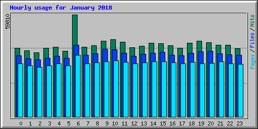 Hourly usage for January 2018
