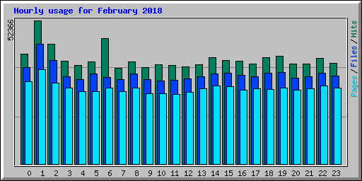 Hourly usage for February 2018