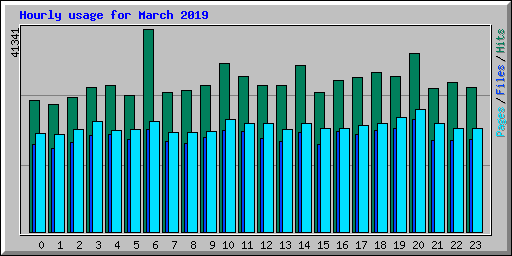 Hourly usage for March 2019