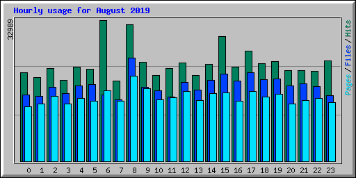 Hourly usage for August 2019