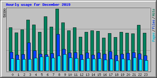 Hourly usage for December 2019