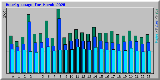 Hourly usage for March 2020