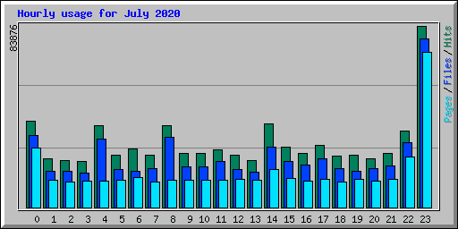 Hourly usage for July 2020