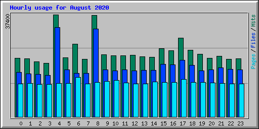Hourly usage for August 2020