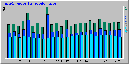 Hourly usage for October 2020