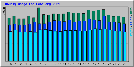 Hourly usage for February 2021