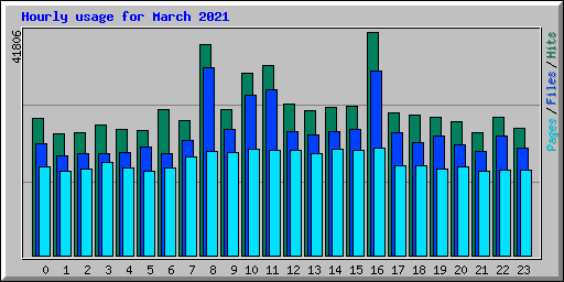Hourly usage for March 2021