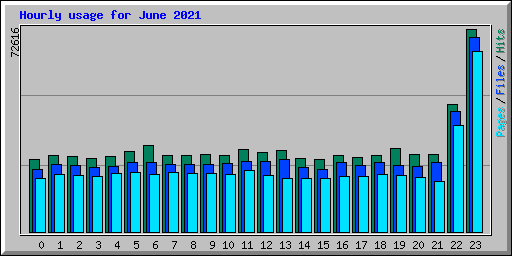 Hourly usage for June 2021
