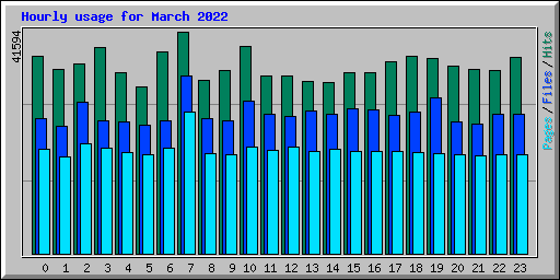 Hourly usage for March 2022