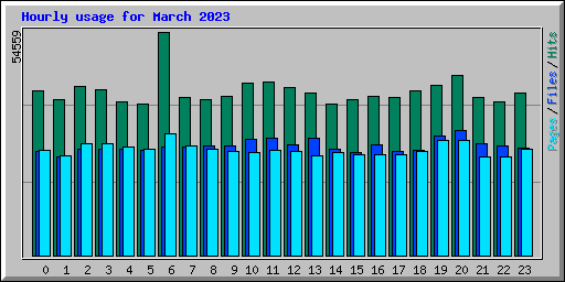 Hourly usage for March 2023