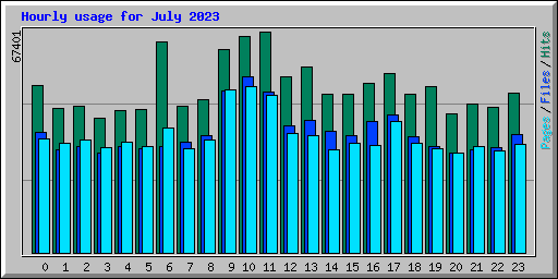 Hourly usage for July 2023