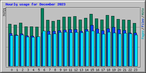 Hourly usage for December 2023